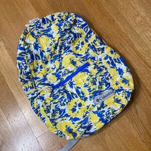 Columbia Sportswear Blue Yellow Floral Packable Travel Backpack